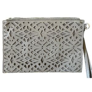 ALDO 🍒 Faux Leather Gray Cutout Wristlet Clutch NWOT